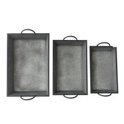 CHEUNGS Cheungs FP-4002-3 Set of 3 Metal Tapered Tray with Metal Side Handles FP-4002-3